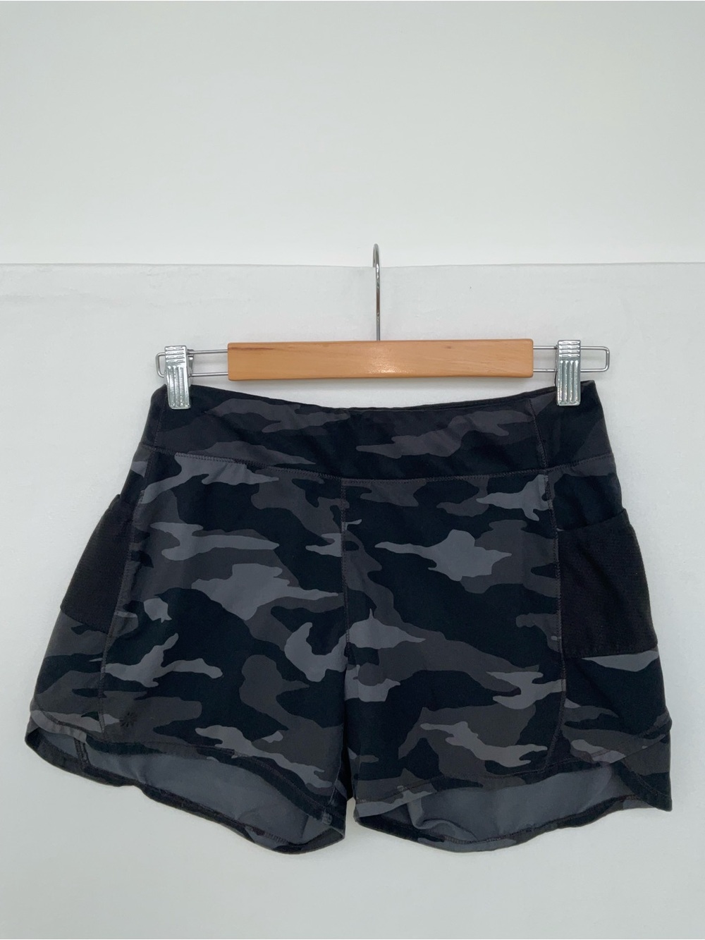 Athleta Black and Gray Camo  Athletic Shorts